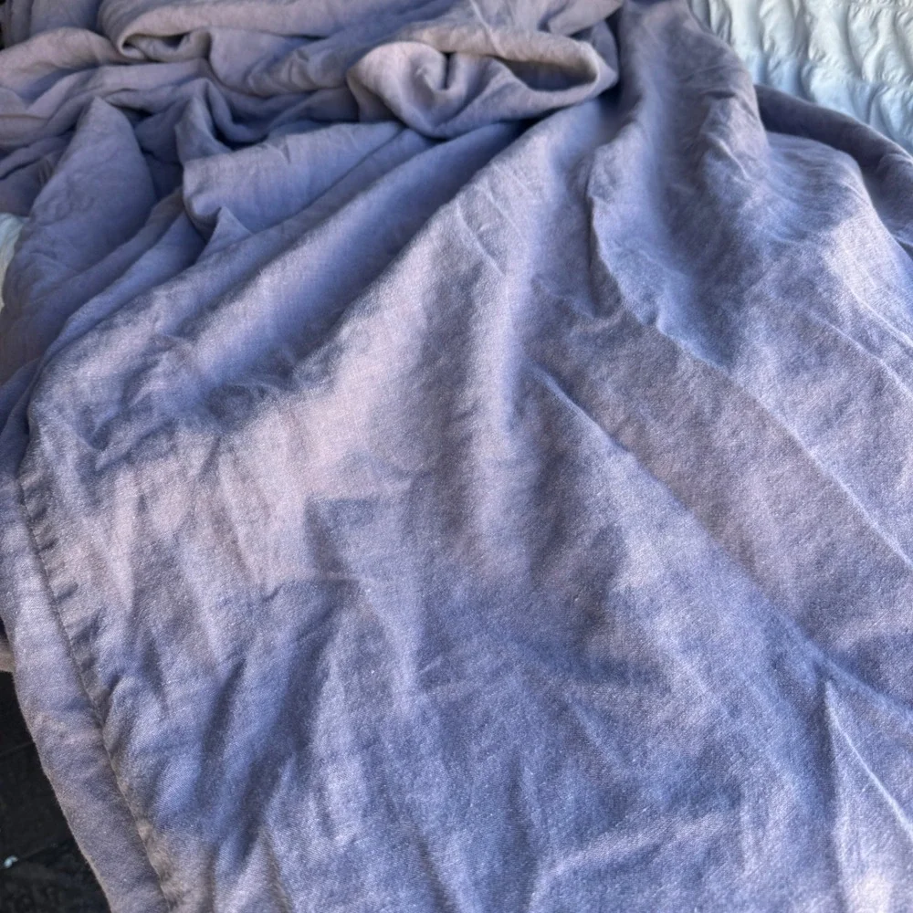Restoration Hardware Duvet Cover Full/Queen Purple Stonewashed Belgian Linen